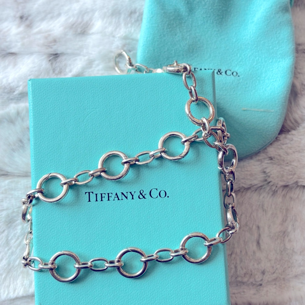 Tiffany open circle charm necklace